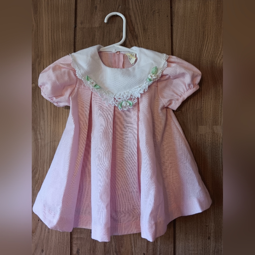 Vintage Pink Baby Dress 12 Months